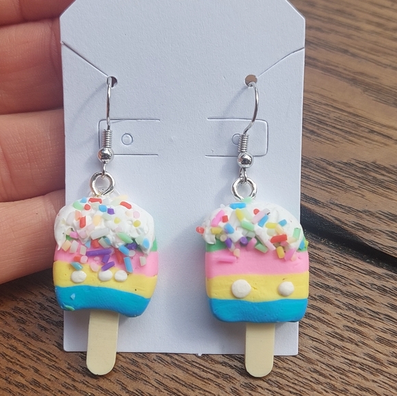 Handmade Jewelry - 3/$10 Ice Cream Popsicle Dangle Earrings Handmade